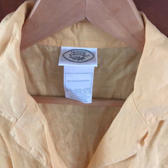 Laura Ashely linen button down sleeveless blouse - Picture 2 of 3